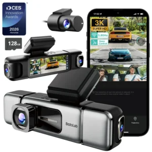 3K 4 Channel Dash Cam,Dashcam with 3.18”Touch Screen,24/7 Parking Mode, Built-in GPS 5.8G WiFi Night Vision Voice Control, Free 128GB Card