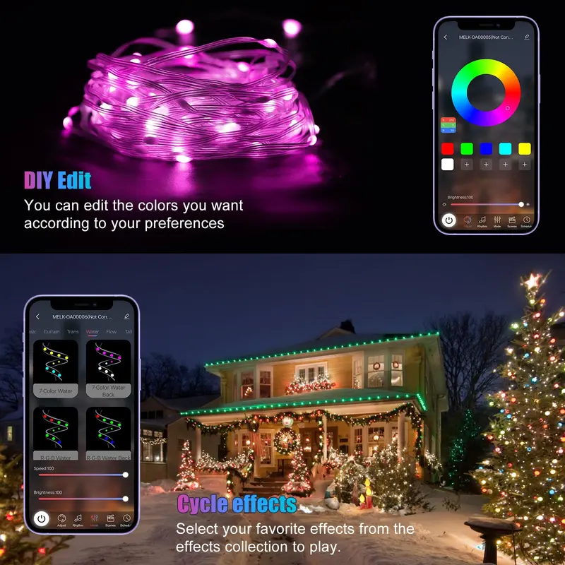65.6ft Sound Control RGB Smart String Lights , App & Remote Control LED Fairy Lights - Image 2