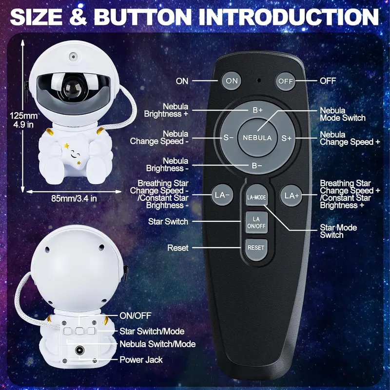 Astronaut Galaxy Star Projector Starry Night Light - Image 5