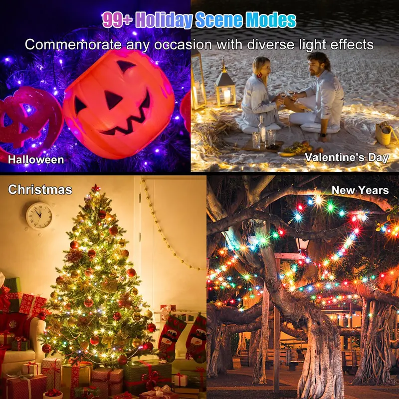 65.6ft Sound Control RGB Smart String Lights , App & Remote Control LED Fairy Lights - Image 6
