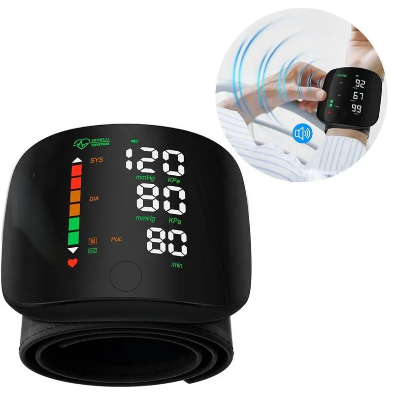 Touchscreen wrist blood pressure monitor